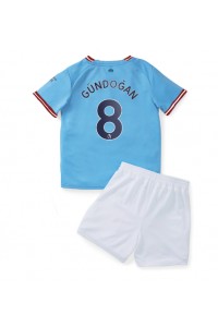 Manchester City Ilkay Gundogan #8 Babyklær Hjemme Fotballdrakt til barn 2022-23 Korte ermer (+ Korte bukser)